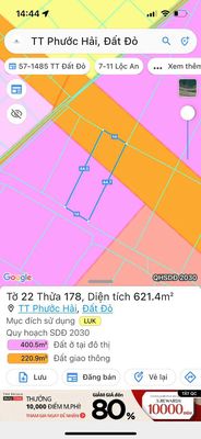 621m2 (14x44) đường ô tô thị trấn Phước Hải. Giá chỉ 1 tỷ 900