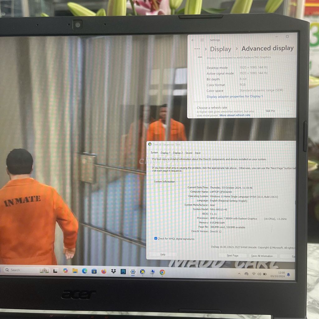Acer Nitro 5 AN515-45 Ryzen 5-5800H/8/512 RTX3060. Mua bán Laptop tại Quận Tân Phú Tp Hồ Chí Minh được đăng bởi phan trọng thiện hình 4