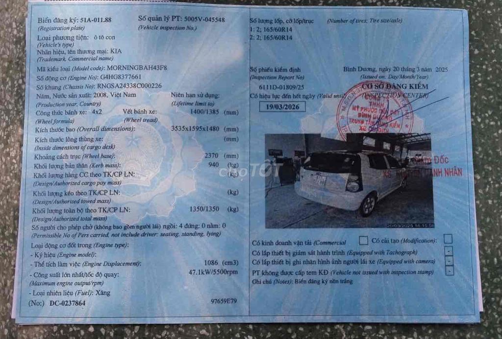 Kia Morning 2008 SX 1.1 AT - số tự động. Mua bán Ô tô tại Quận 12 Tp Hồ Chí Minh được đăng bởi Công Nguyễn hình 14