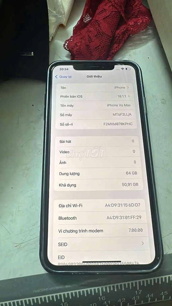 Xs Max 64Gb zin keng đẹp