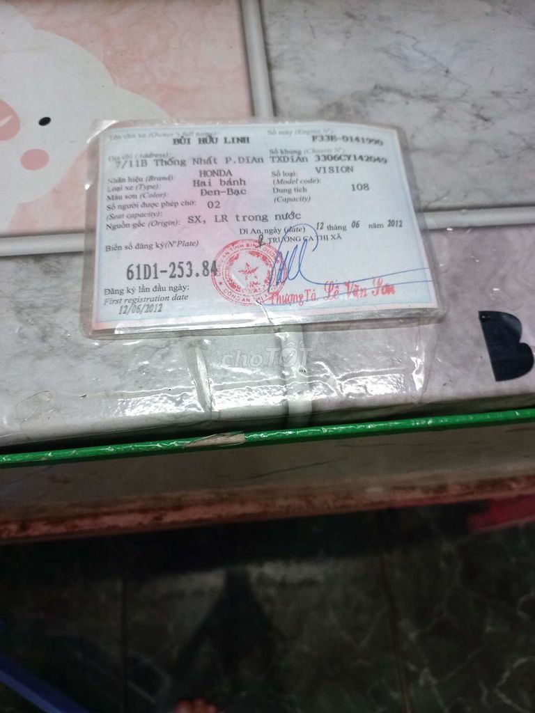Honda Vision 2012 Đen bạc Nguyên bản. Mua bán Xe máy tại Thành phố Thủ Dầu Một Bình Dương được đăng bởi Nam Huynh hình 7