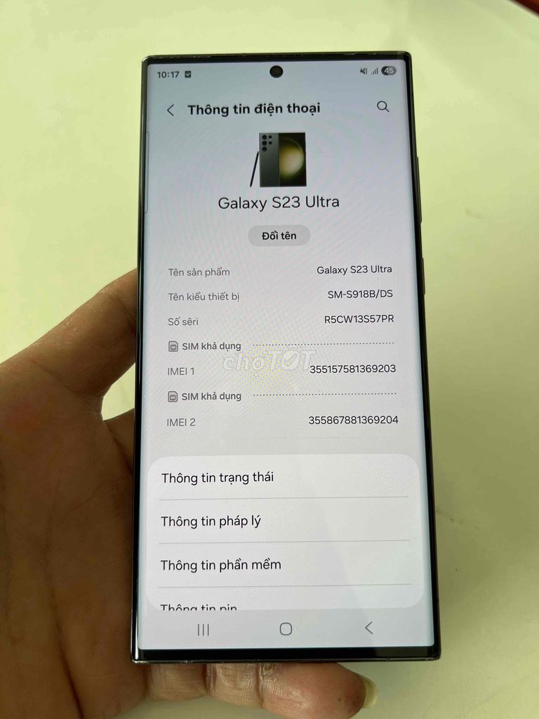 Samsung Galaxy S23 Ultra 256GB Xám. Mua bán Điện thoại tại Huyện Long Thành Đồng Nai được đăng bởi Gia Khang hình 1