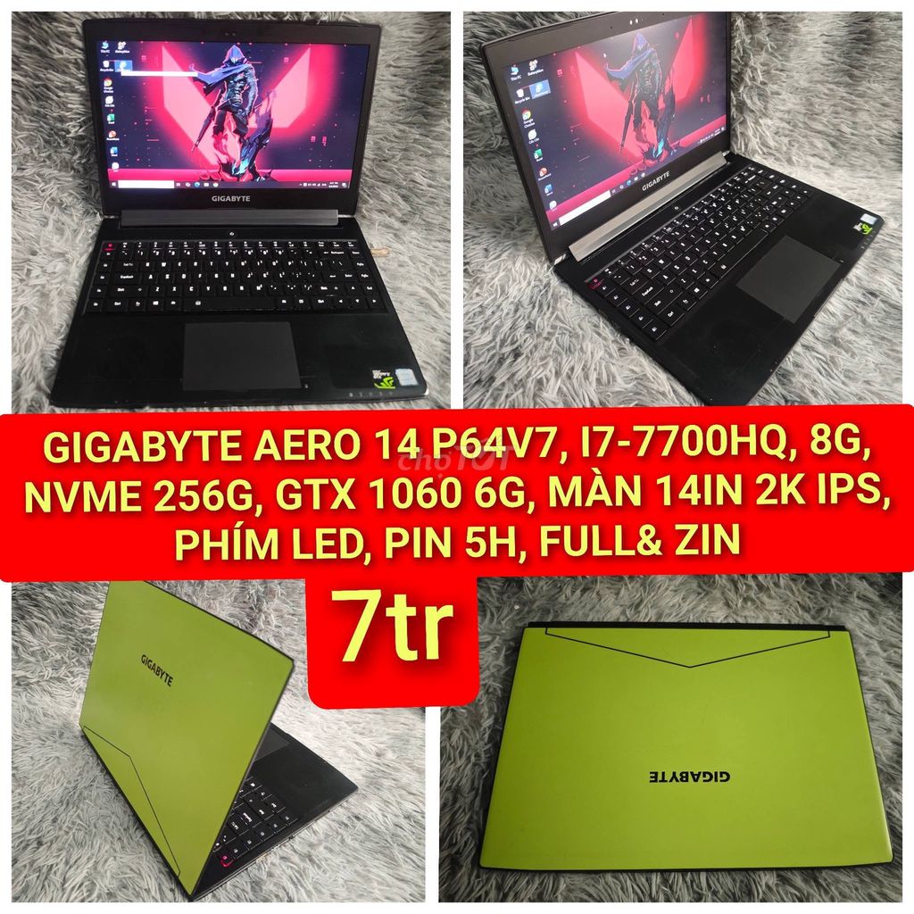 Gigabyte Aero 14 P64V7 I7-7700HQ 14 inch 8GB/256GB Like New. Mua bán Laptop tại Quận 10 Tp Hồ Chí Minh được đăng bởi Hội Đồ Điện Tử hình 1