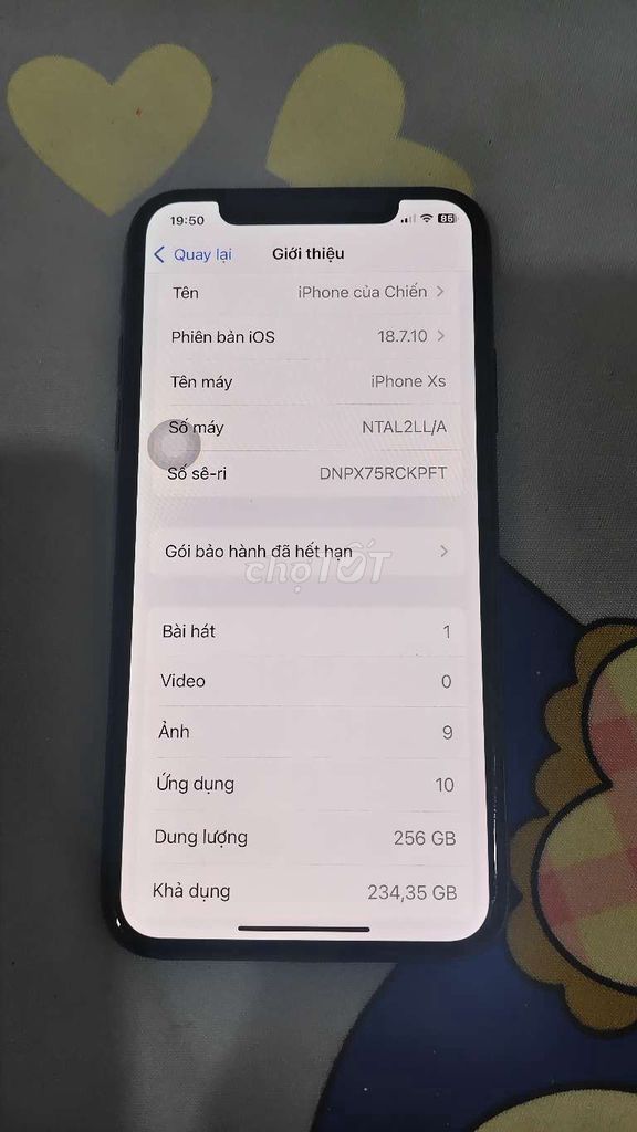 Apple iPhone XS 256GB Tím Like New. Mua bán Điện thoại tại Thành phố Thủ Đức Tp Hồ Chí Minh được đăng bởi Hoàng Chiến hình 1