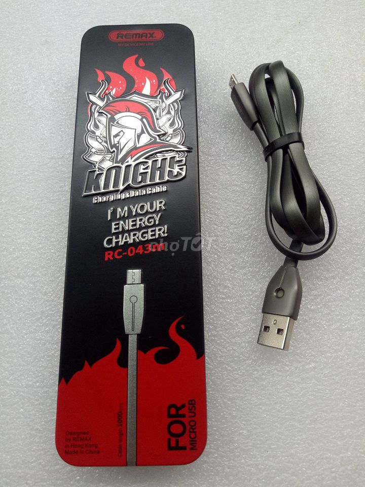 Cáp sạc Remax Knight RC-043M cổng Micro USB dài 1m. Mua bán Phụ kiện (Màn hình, Chuột...) tại Quận 6 Tp Hồ Chí Minh được đăng bởi Laptop Hoàng Kim hình 1