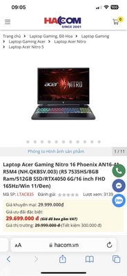 Laptop Gaming Nitro 16 Phoenix | AN16-41-R5M4