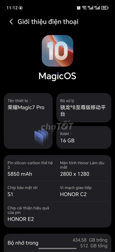 Honor Magic7 Pro 512GB. Mua bán Điện thoại tại Thành phố Thuận An Bình Dương được đăng bởi T Bảo hình 1