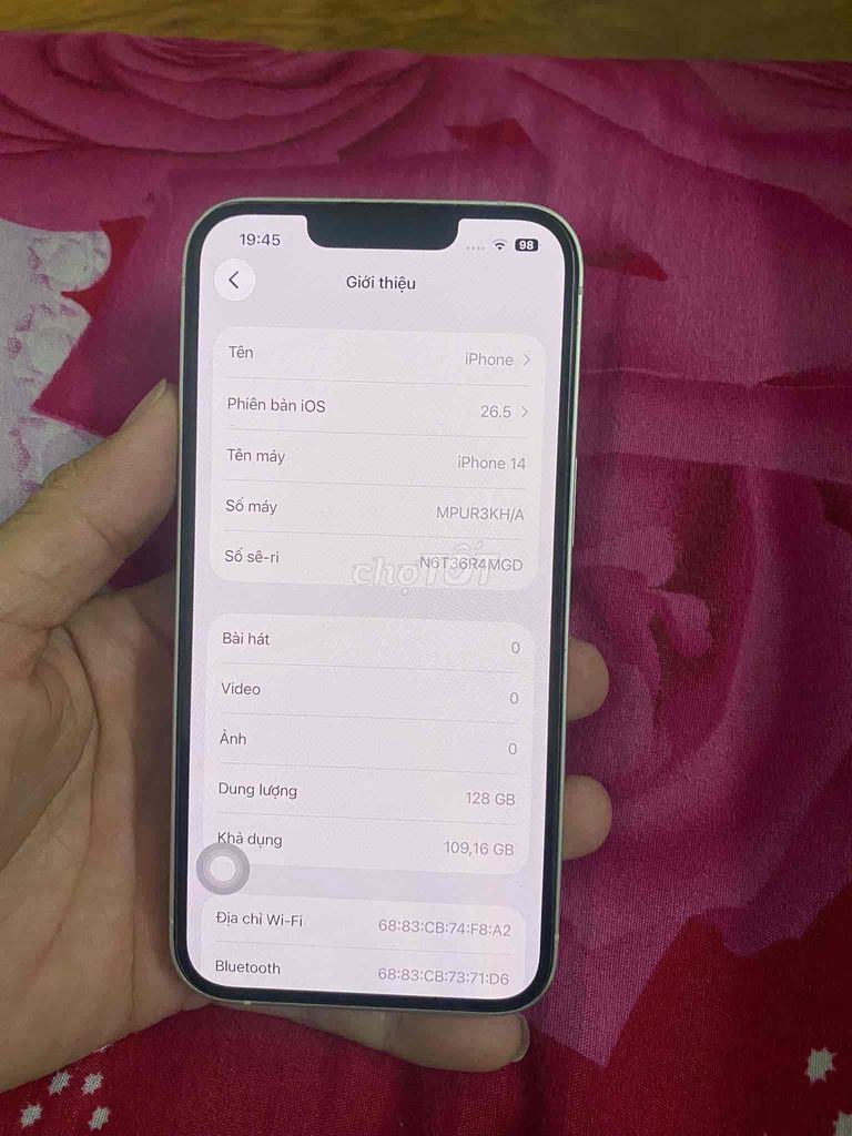 iPhone 14 128GB Trắng Đã sử dụng. Mua bán Điện thoại tại Quận Tân Phú Tp Hồ Chí Minh được đăng bởi Tuấn hình 1