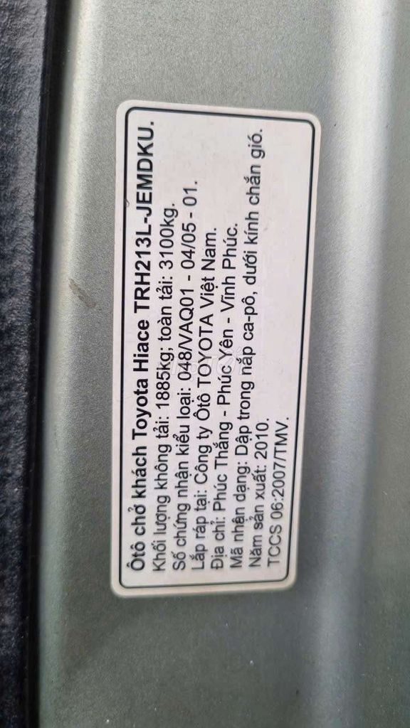 Toyota Hiace 2010 16 chỗ Bạc. Mua bán Ô tô tại Quận 12 Tp Hồ Chí Minh được đăng bởi Trung hình 12