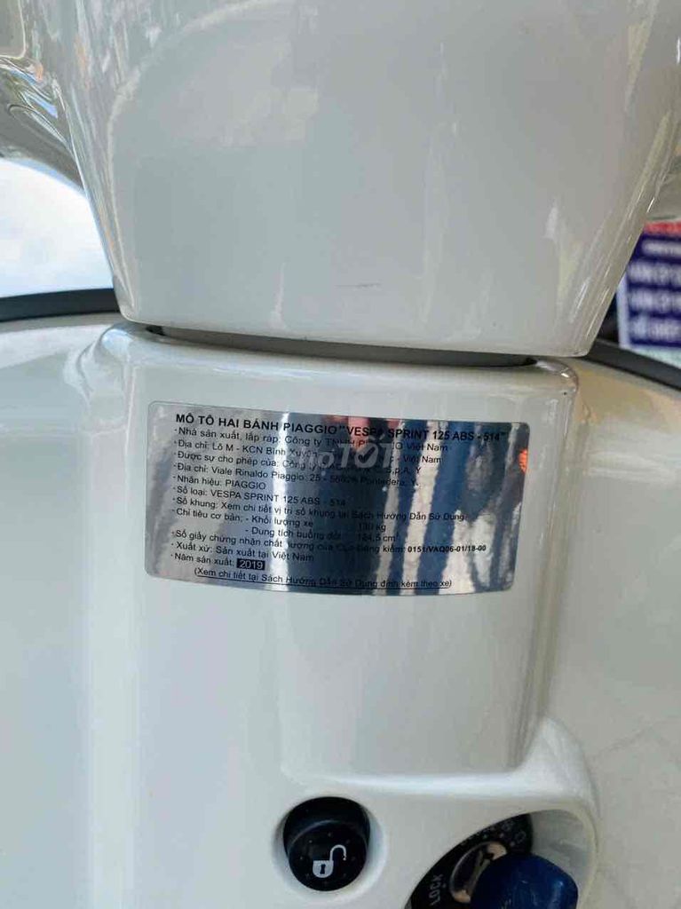 Piaggio Vespa Sprint 125 2019 Trắng 4000 km. Mua bán Xe máy tại Quận Ninh Kiều Cần Thơ được đăng bởi CHXM Tân Liên Hưng 2 hình 7