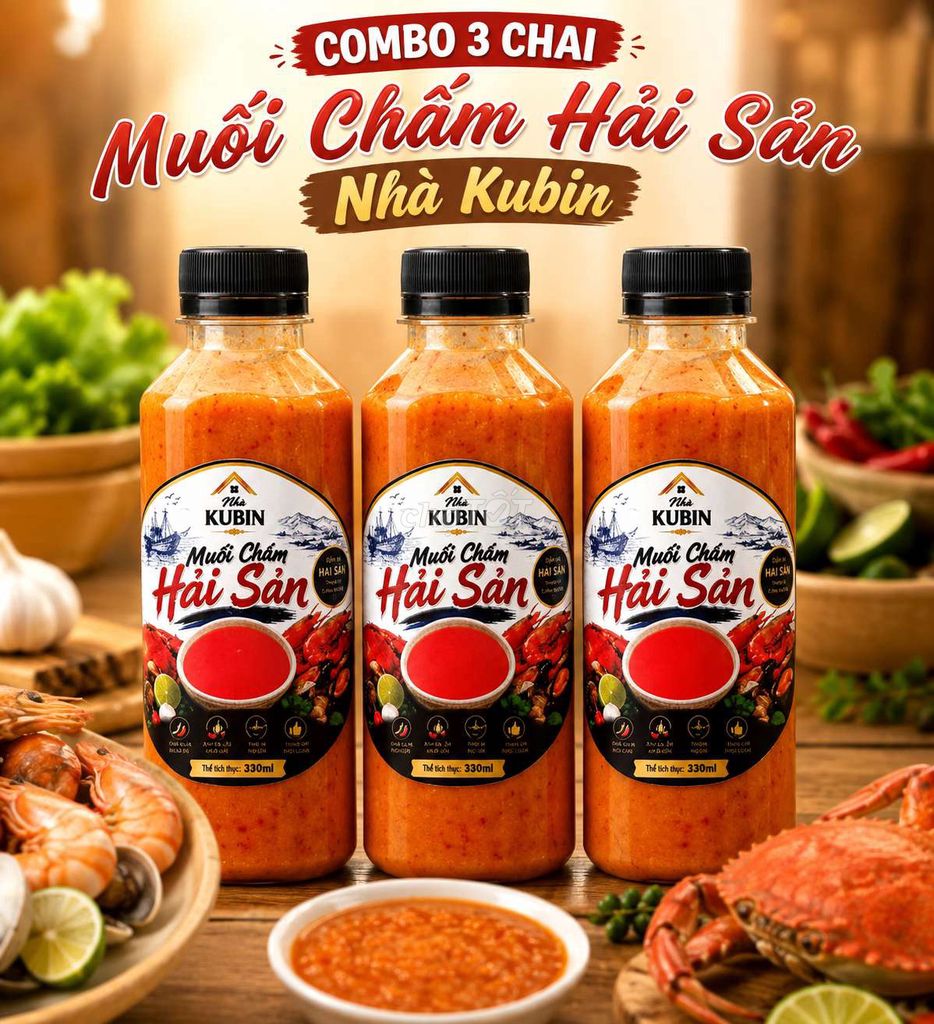 Combo 3 chai muối chấm hải sản - Nhà Kubin. Mua bán Đồ ăn, thực phẩm và các loại khác tại Thành phố Buôn Ma Thuột Đắk Lắk được đăng bởi Nguyễn Đan Trường hình 1