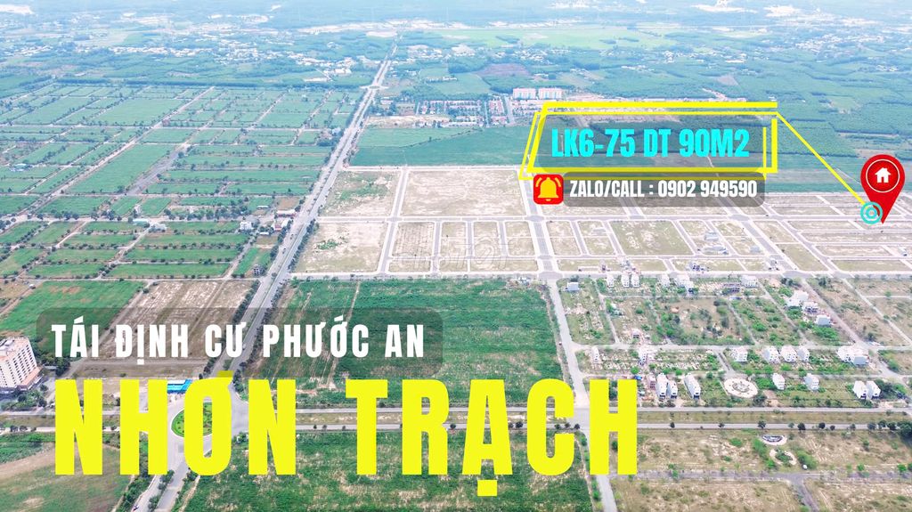 Cần bán nền đất Tái Định Cư Phước An Nhơn Trạch, mặt tiền đường 26m.