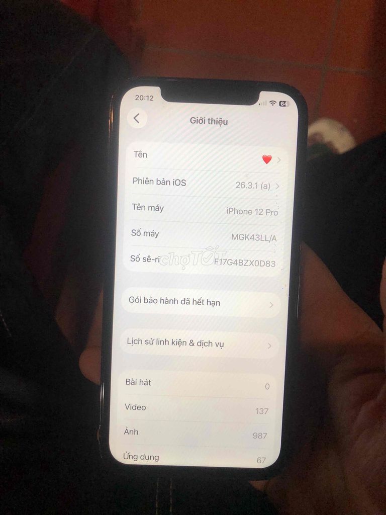 IPhone 12 Pro 128GB. Mua bán Điện thoại tại Huyện Hóc Môn Tp Hồ Chí Minh được đăng bởi Minh Hoàng hình 1