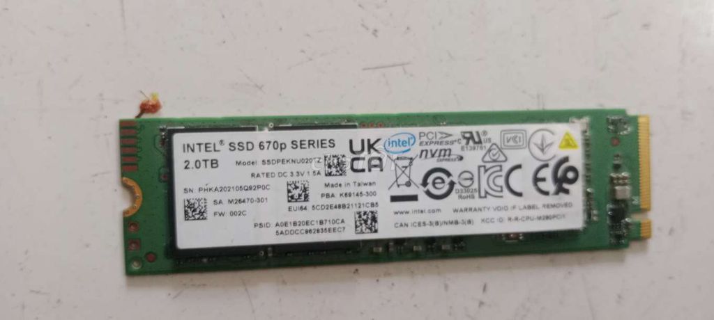 Ổ cứng SSD Intel 670p Series 2TB NVMe Đã sử dụng. Mua bán Linh kiện (RAM, Card...) tại Quận Thanh Khê Đà Nẵng được đăng bởi văn duy hình 1