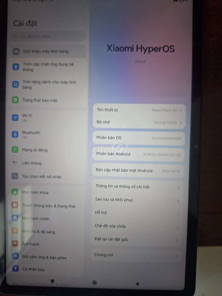 Xiaomi Redmi Pad 2 4GB/128GB Xám. Mua bán Máy tính bảng tại Quận Cẩm Lệ Đà Nẵng được đăng bởi bin hình 1