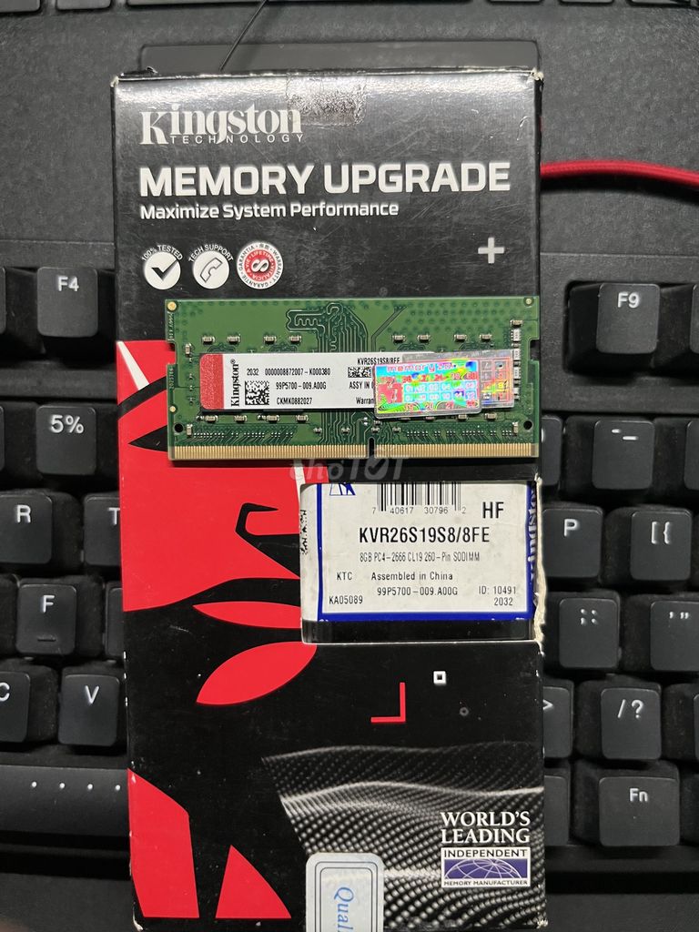 Hai cây RAM Laptop DDR4 8GB 2666 Lexar + Kingston