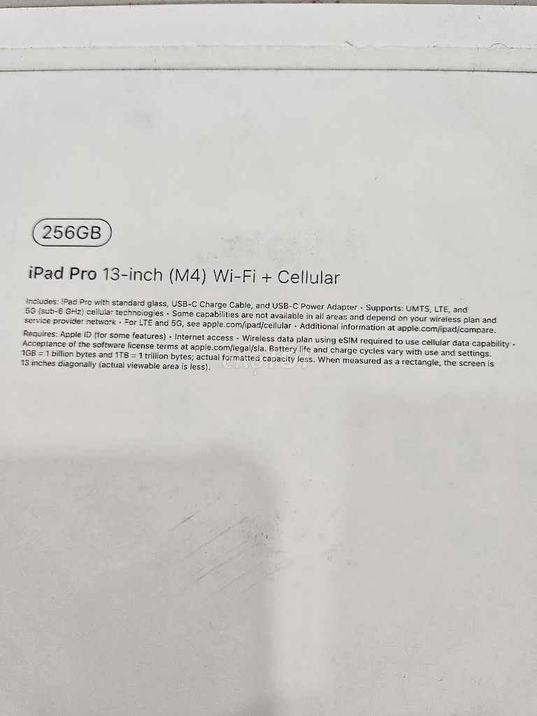 Apple iPad Pro 13in 2024 256GB 5G fullbox bh 7-25