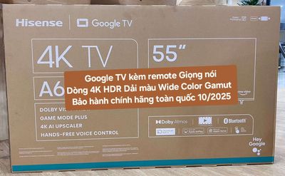 TV 4K Hisense 55A6500K 55in Google TV BH 10/2025. Mua bán Tivi, Âm thanh tại Quận 8 Tp Hồ Chí Minh được đăng bởi Nguyen nguyen