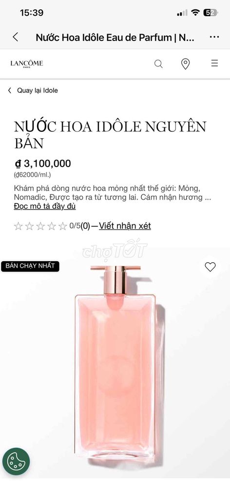 Nước hoa Lancôme Idôle EDP Nữ 50ml. Mua bán Nước hoa tại Huyện Đông Anh Hà Nội được đăng bởi Nguyễn Thanh Hiền hình 1