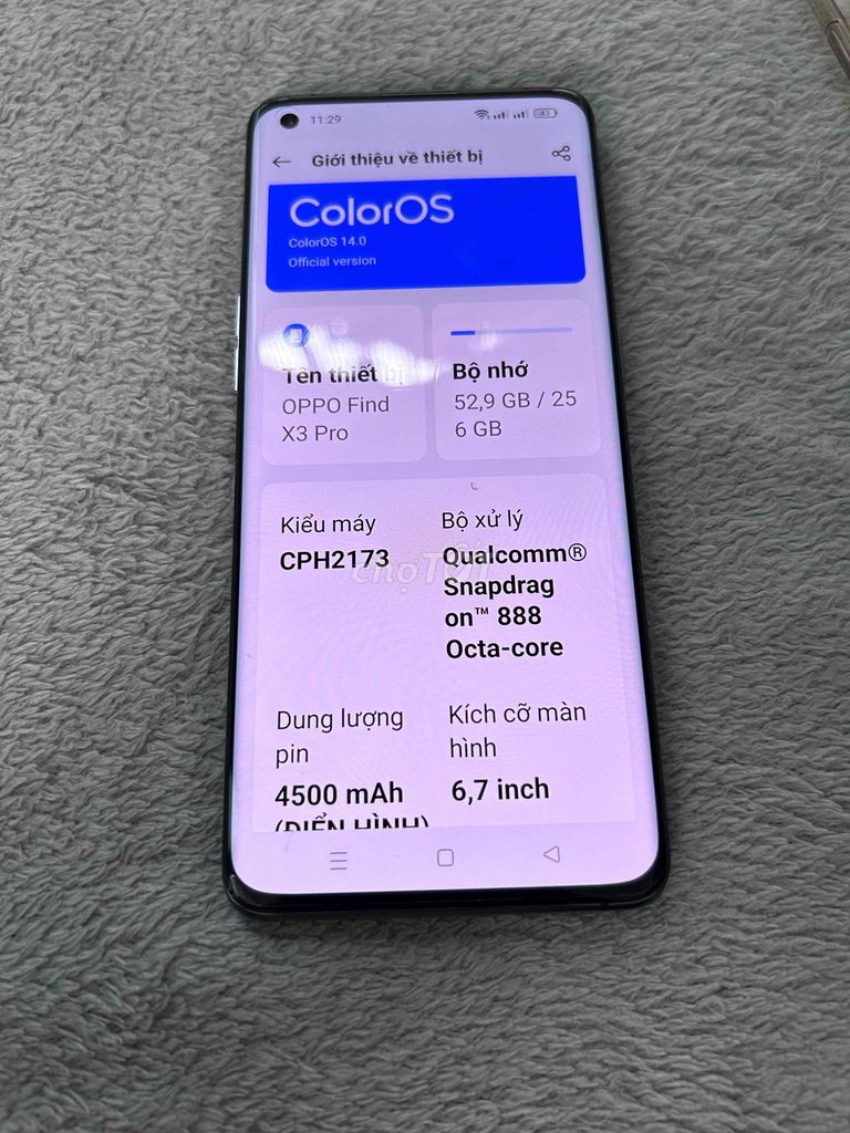Oppo Find X3 Pro 256GB Xám. Mua bán Điện thoại tại Quận Bình Thạnh Tp Hồ Chí Minh được đăng bởi Lê Minh hình 1