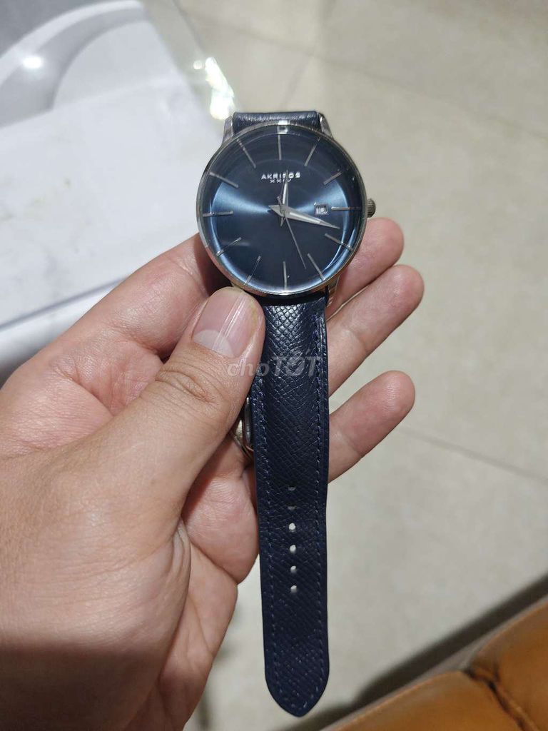 Akribos XXIV Đồng hồ dây da 40mm Xanh dương. Mua bán Đồng hồ tại Quận Bắc Từ Liêm Hà Nội được đăng bởi Andy hình 1