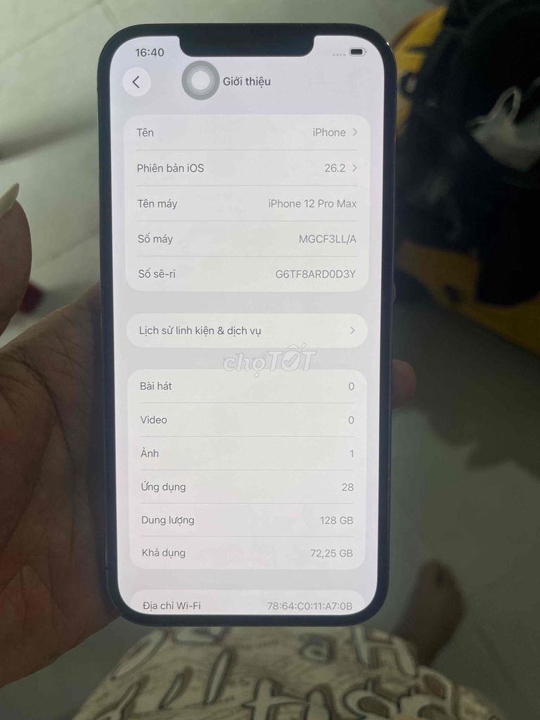 iPhone 12promax  128g đen quốc tế full 100%. Mua bán Điện thoại tại Quận Bình Tân Tp Hồ Chí Minh được đăng bởi Tuấn hình 1