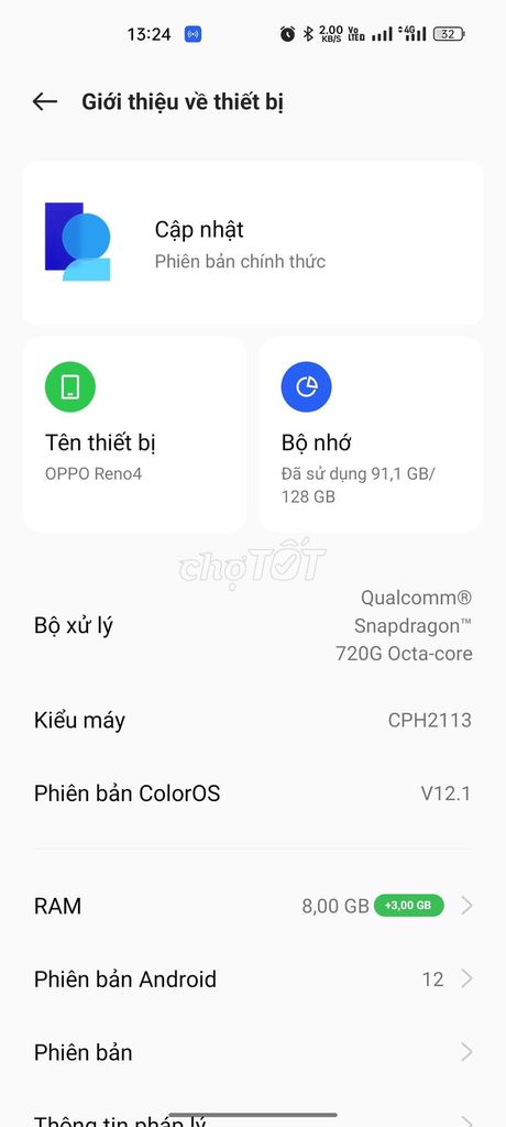 OPPO Reno4 128GB. Mua bán Điện thoại tại Quận Gò Vấp Tp Hồ Chí Minh được đăng bởi khải hình 1