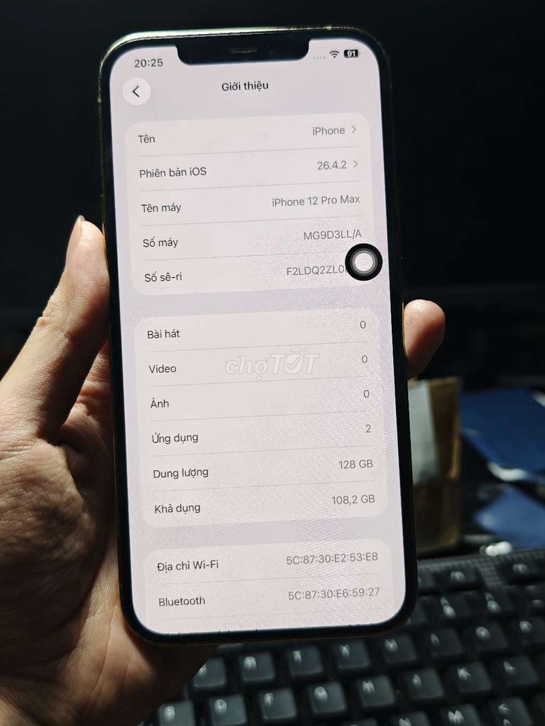 iPhone 12 Pro Max 128GB Vàng pin 91%. Mua bán Điện thoại tại Thị xã Bến Cát Bình Dương được đăng bởi thichmuavui hình 1