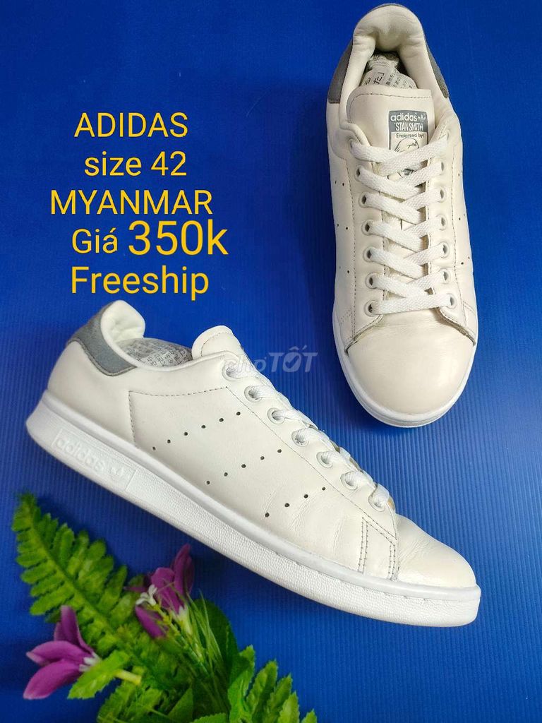 Adidas size 42 xuất xứ MYANMAR mới đẹp ship cod