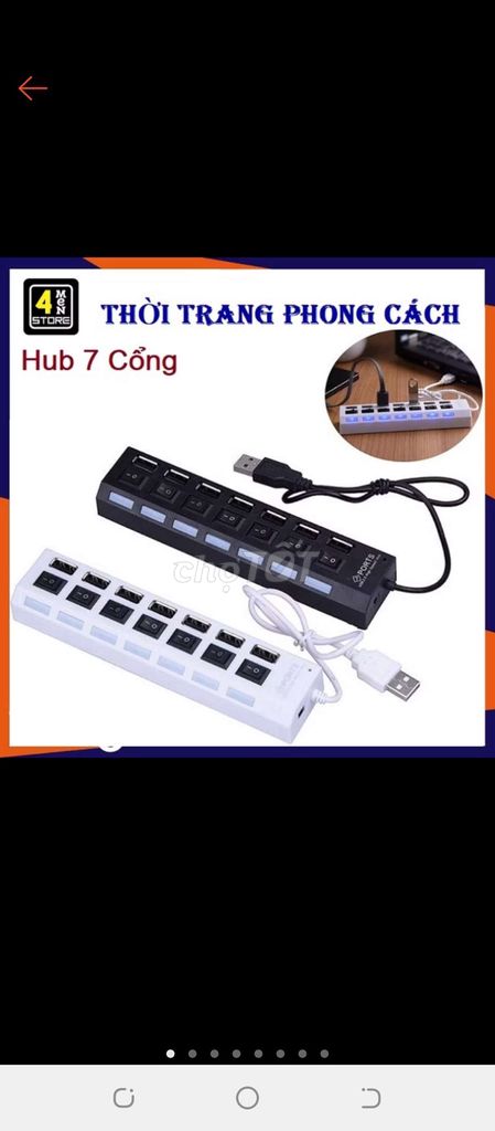 Hub USB 7 cổng Đen, Trắng PC, Laptop có công tắc. Mua bán Phụ kiện (Màn hình, Chuột...) tại Huyện Châu Thành Kiên Giang được đăng bởi Chí Nguyện PC hình 1