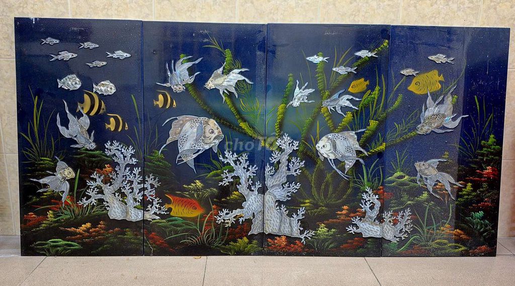 Tranh sơn mài tứ bình Đại Dương 120x60cm. Mua bán Đồ sưu tầm, đồ cổ tại Quận Phú Nhuận Tp Hồ Chí Minh được đăng bởi Hùng hình 1