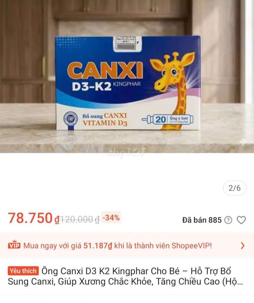 Kingphar Canxi D3-K2 20 ống x 5ml. Mua bán Đồ ăn, thực phẩm và các loại khác tại Quận Ninh Kiều Cần Thơ được đăng bởi Hoàng Yến hình 1