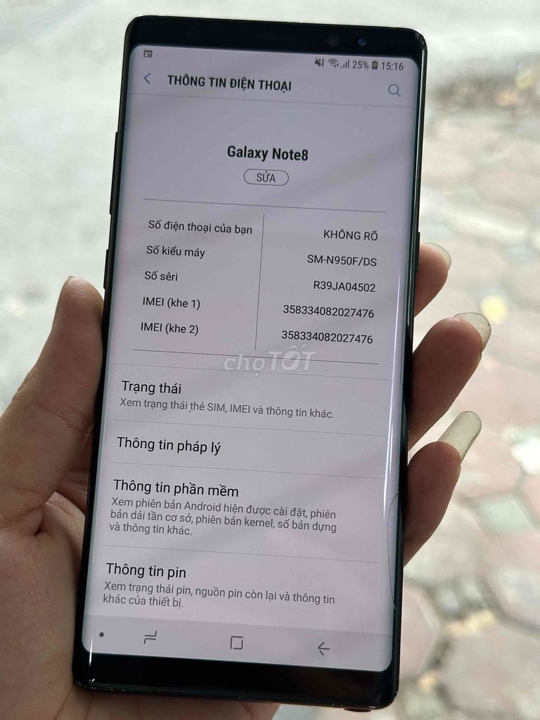 Samsung Galaxy Note 8 Đen Đã sử dụng. Mua bán Điện thoại tại Quận Đống Đa Hà Nội được đăng bởi Cường Trương hình 1