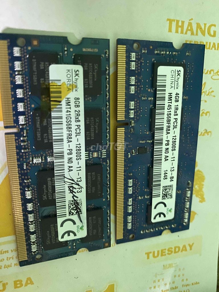 tháo laptop dư 2 cây ram 8gb,4gb. Mua bán Linh kiện (RAM, Card...) tại Thành phố Trà Vinh Trà Vinh được đăng bởi Tủn hình 1