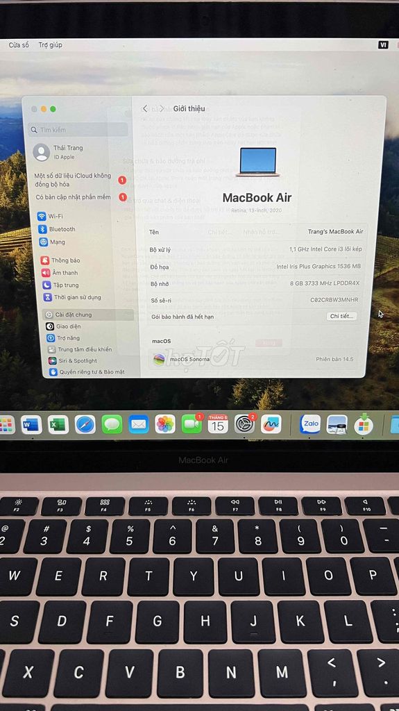 Chính chủ Macbook Air 13 inch 2020 full pk mới đẹp. Mua bán Laptop tại Quận Hoàn Kiếm Hà Nội được đăng bởi Tranv hình 2