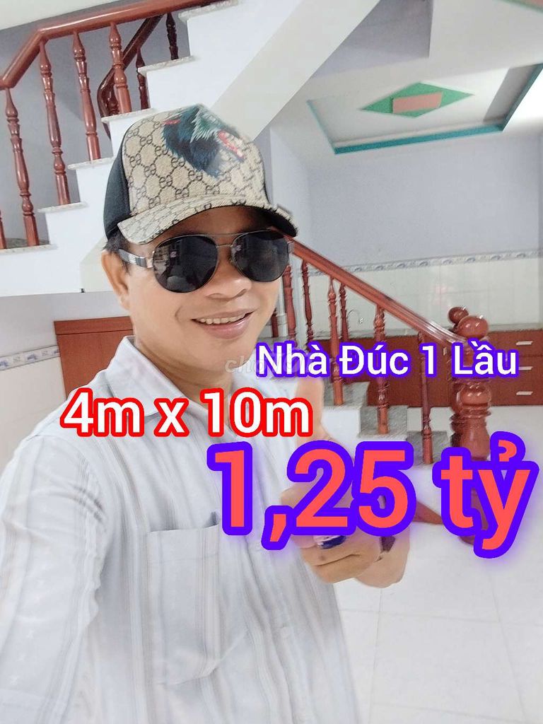 BÁN NHÀ ĐÚC 1 LẦU 1 TRỆT. ẤP 4 XÃ XUÂN THỚI THƯỢNG. 4M X 10M