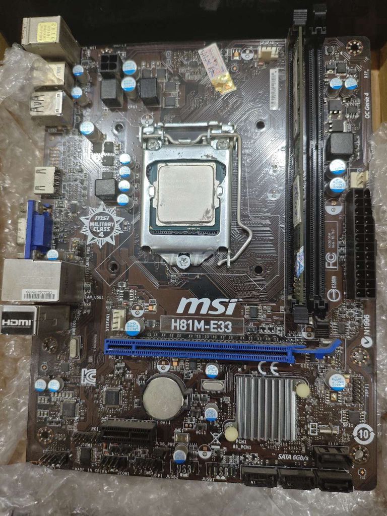 Bo mạch chủ MSI H81M-E33 Pentium G3260 4GB. Mua bán Linh kiện (RAM, Card...) tại Thành phố Nam Định Nam Định được đăng bởi T S hình 1