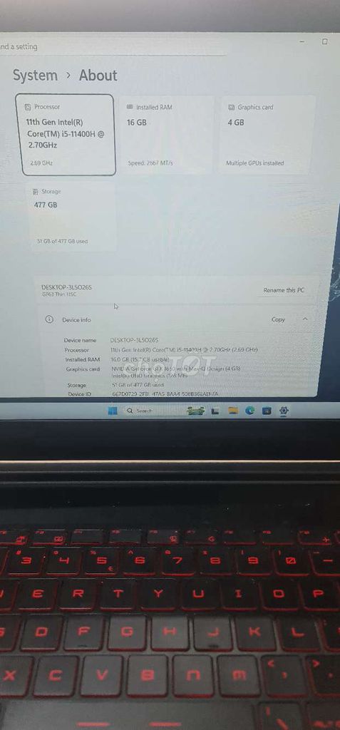 MSI GF63 i5-11th 16GB/512GB Đen. Mua bán Laptop tại Quận Tân Phú Tp Hồ Chí Minh được đăng bởi La Thị Thùy Dương hình 1