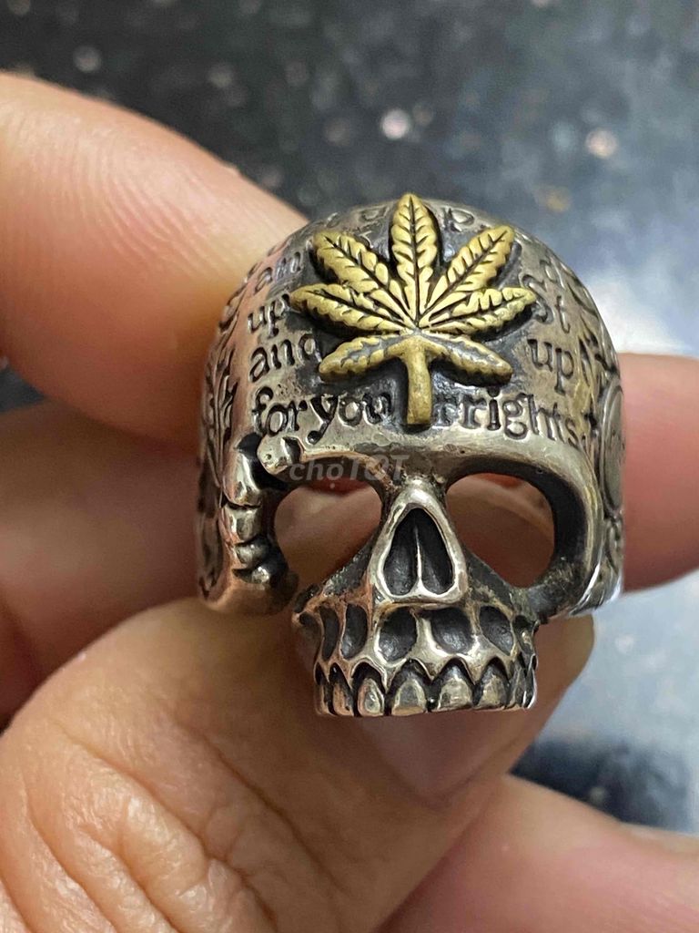 nhẫn bạc skull hàng ngoại