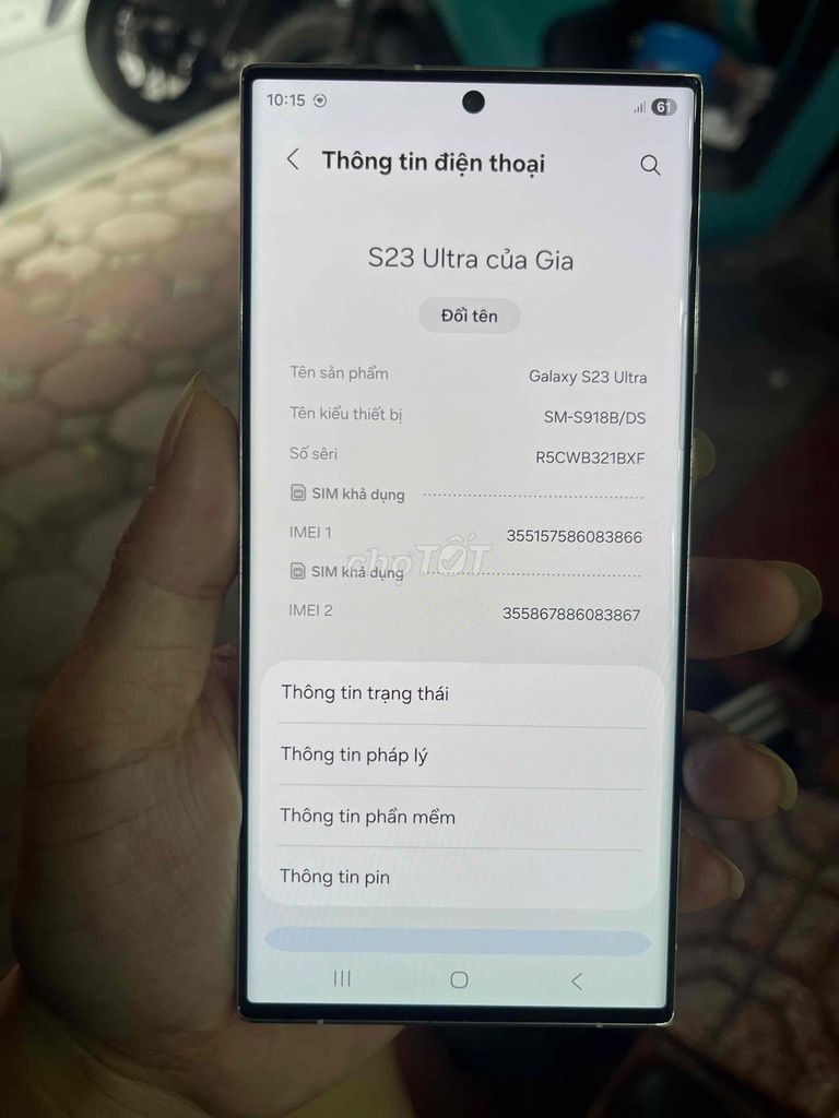 Samsung Galaxy S23 Ultra công ty. Mua bán Điện thoại tại Huyện Bình Giang Hải Dương được đăng bởi tien manh hình 1