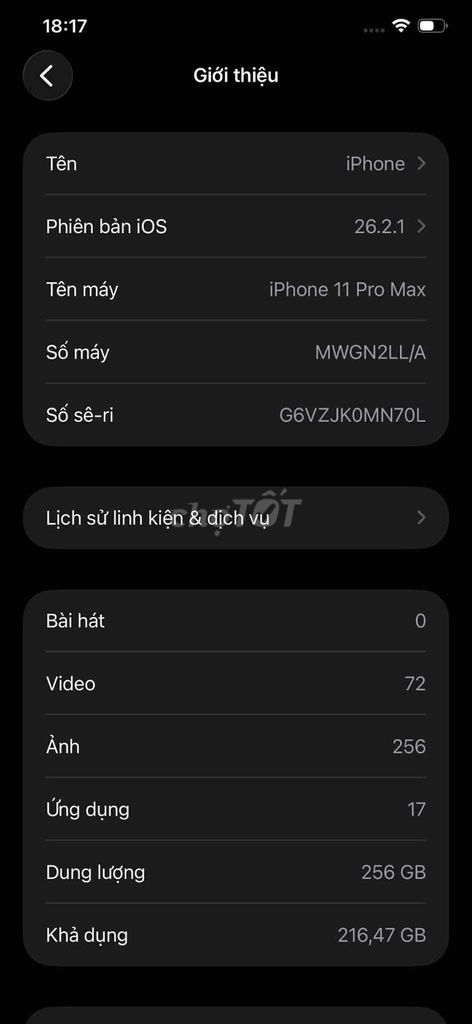 iPhone 11 Pro Max 256GB. Mua bán Điện thoại tại Huyện Krông Búk Đắk Lắk được đăng bởi Tr Đức hình 1