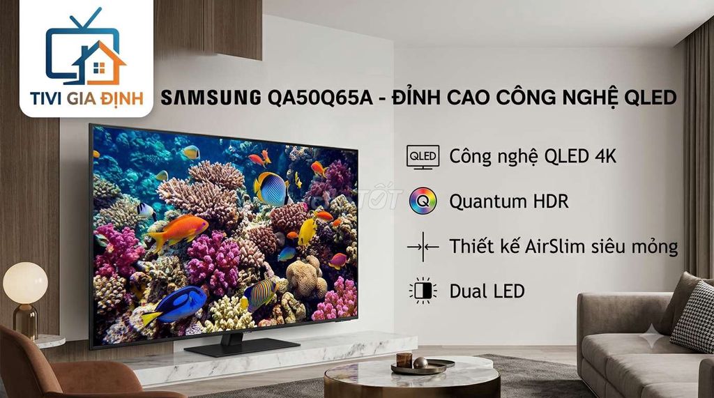 Tivi QLED Samsung QA50Q65A 50 inch 4K. Mua bán Tivi, Âm thanh tại Thành phố Thủ Dầu Một Bình Dương được đăng bởi Tivi Gia Định hình 1