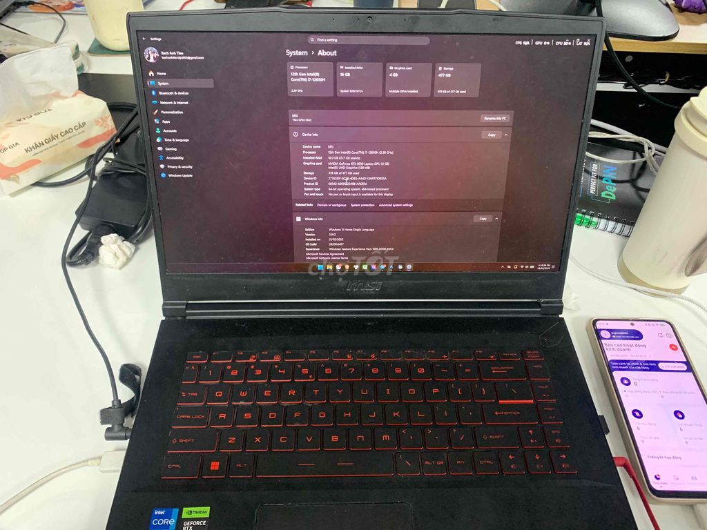 Laptop MSI GF63 Thin 12UC. Mua bán Laptop tại Huyện Hóc Môn Tp Hồ Chí Minh được đăng bởi Tèo hình 1