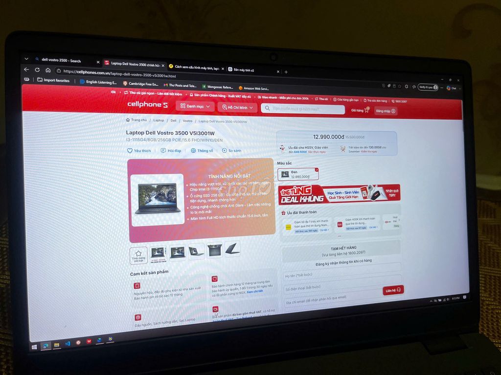 Dell Vostr***5G7 15.6inch 16GB/256GB SSD. Mua bán Laptop tại Quận Gò Vấp Tp Hồ Chí Minh được đăng bởi mai nguyen hình 1