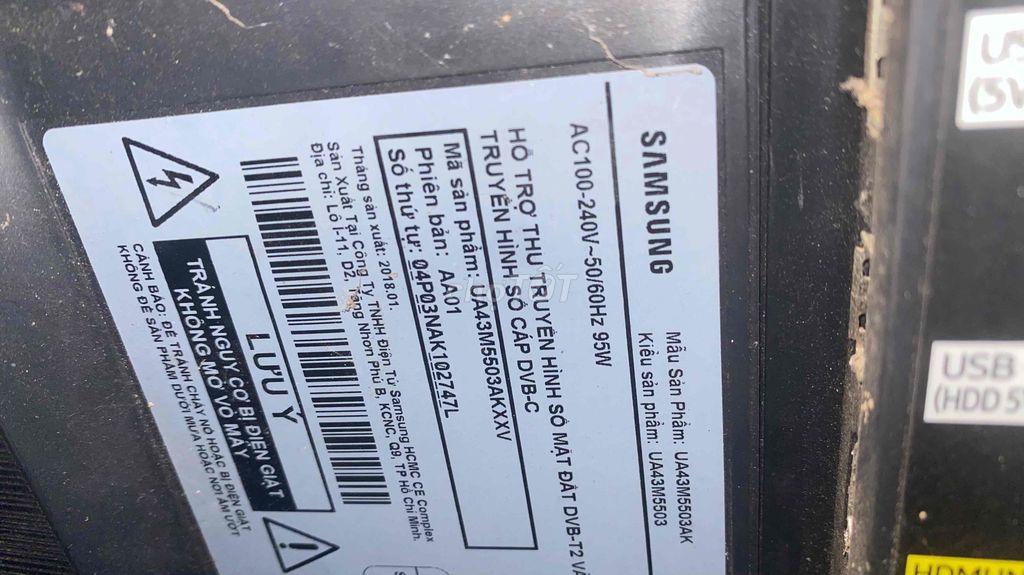 Samsung 43in có wifi lỗi sọc chỉ mờ xác mép trên