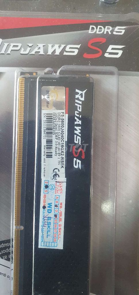 RAM G.Skill Ripjaws S5 16GB DDR5. Mua bán Linh kiện (RAM, Card...) tại Quận 10 Tp Hồ Chí Minh được đăng bởi A.Đông hình 1