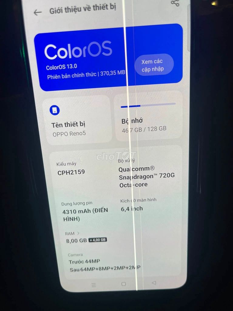 Oppo Reno5 128GB 8GB RAM Snapdragon 720G. Mua bán Điện thoại tại Quận 6 Tp Hồ Chí Minh được đăng bởi Hội Đồ Điện Tử hình 1
