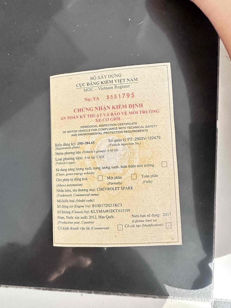 Chevrolet Spark 2012 Trắng 100745 km. Mua bán Ô tô tại Huyện Thanh Oai Hà Nội được đăng bởi Góc khuẤt hình 21