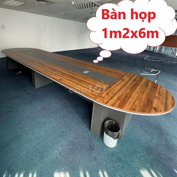Bàn họp gỗ 1m2x6m,bàn họp Oval gỗ MDF thanh lý. Mua bán Đồ dùng văn phòng tại Quận Bình Thạnh Tp Hồ Chí Minh được đăng bởi PHÚ NHÀN NỘI THẤT THANH LÝ SÀI GÒN hình 1