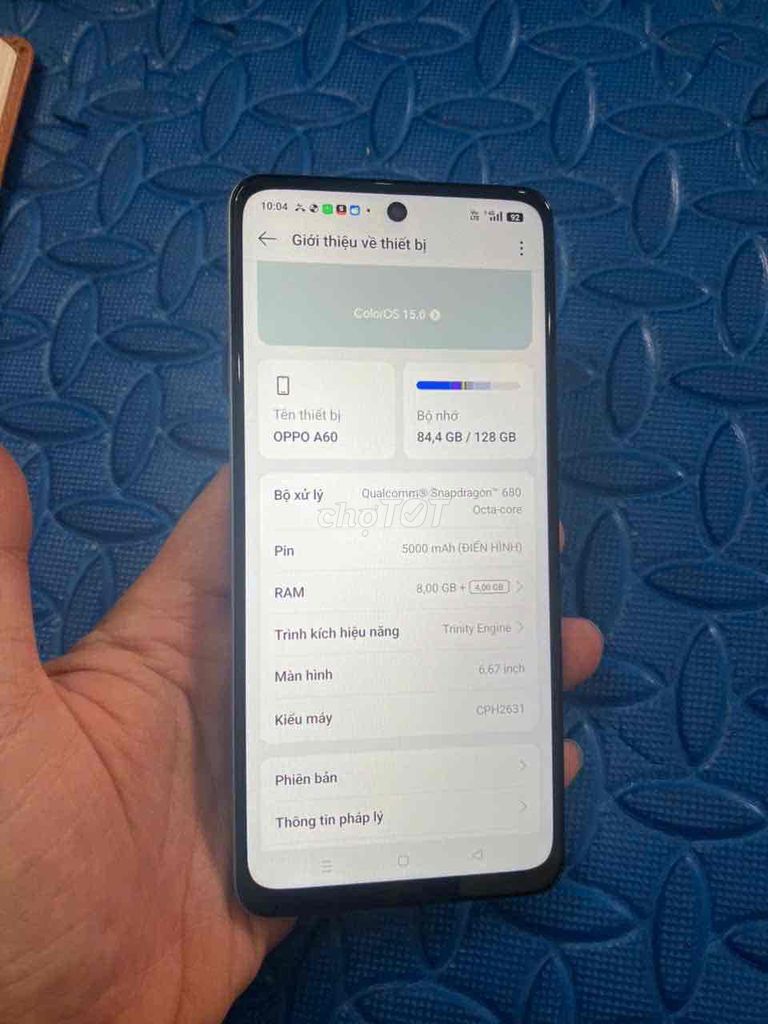 Bán Oppo A60 Snap680 Ram8/128 pin 5000 zin cũ. Mua bán Điện thoại tại Quận Hà Đông Hà Nội được đăng bởi Mạnh Mobile hình 1